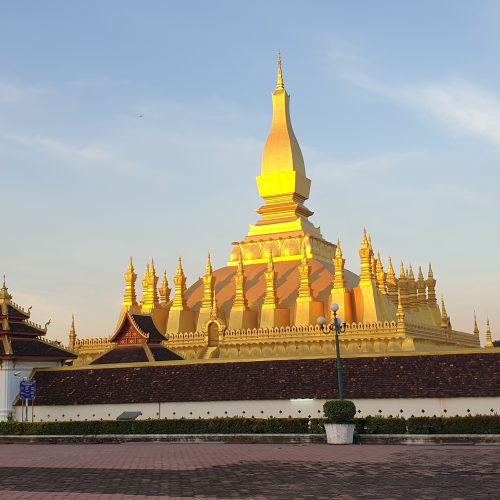 The golden stupa of Pha That Luang in Vientiane, Laos