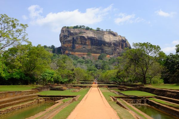 The Sigiriya rock fortress rising from the jungle in central Sri Lanka